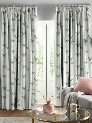 Animalia Embroidered Pale Duck Egg Curtain