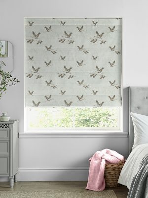 Animalia Embroidered Pale Duck Egg Roman Blind