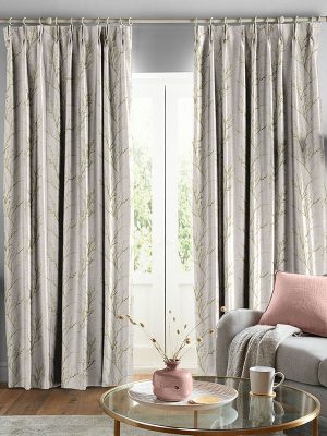 Pussy Willow Embroidery Hedgerow Curtain